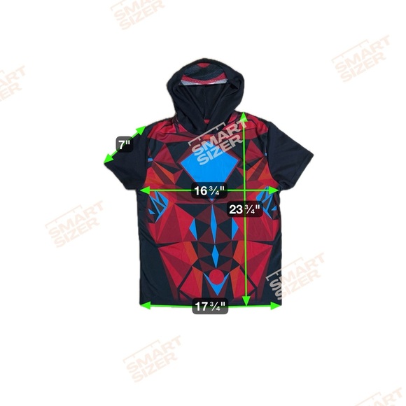 Bioworld POWER RANGERS Red/Black/Blue T Shirt Hoodie with Eye Mask - Picture 4 of 7